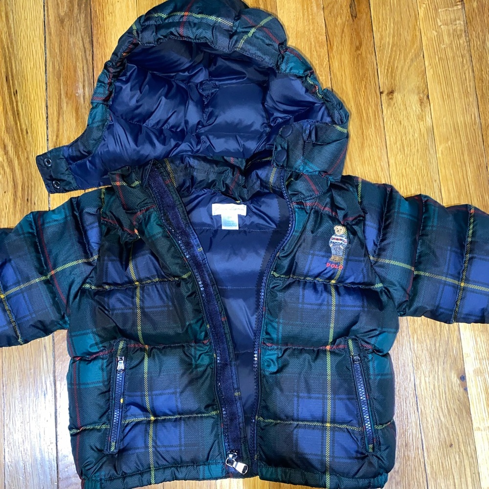 Toddler polo tartan print puffer size 18months
